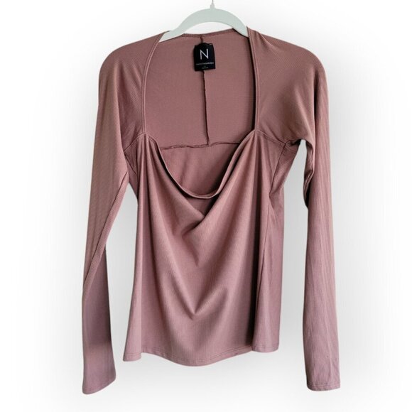 Naked Wardrobe XL Tan Square Neck Ribbed Top - Picture 5 of 8